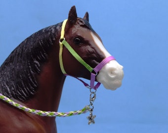 Pastel Flower Traditional DRAFT scale model horse halter