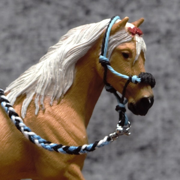 Black and Blue Schleich model horse halter