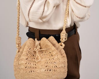 Jay Raffia Shoulder Bag, Handmade Bag, Craft Bag, Handwoven Bag, Summer Bag, Beach Bag, Handmade