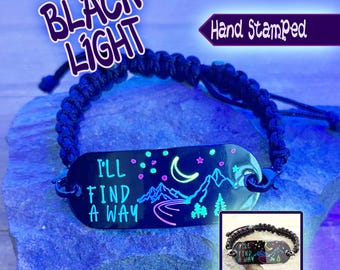 I'll Find A Way Black Light Hand Stamped Bracelet