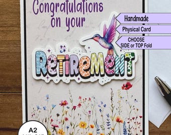 Handmade Retirement Card: Celebration Greeting, Blank Inside
