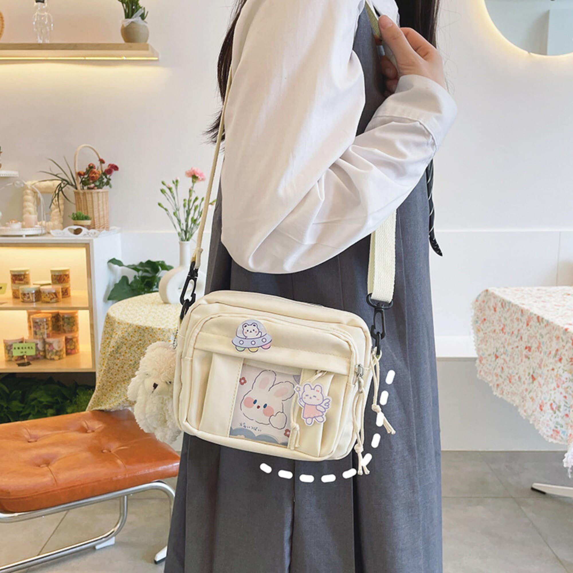 Japanese Harajuku Cute Canvas Casual teenage school bag Aesthetic Sweet  messenger bag Large Capacity new y2k Women Shoulder Bag
