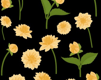 Flowers Sticker Sheet- Yellow Dahlia | Nature Stickers, Planner Stickers, Scrapbook Stickers
