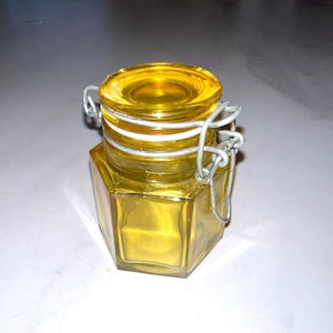 Vintage - Mini Glass Yellow Jar