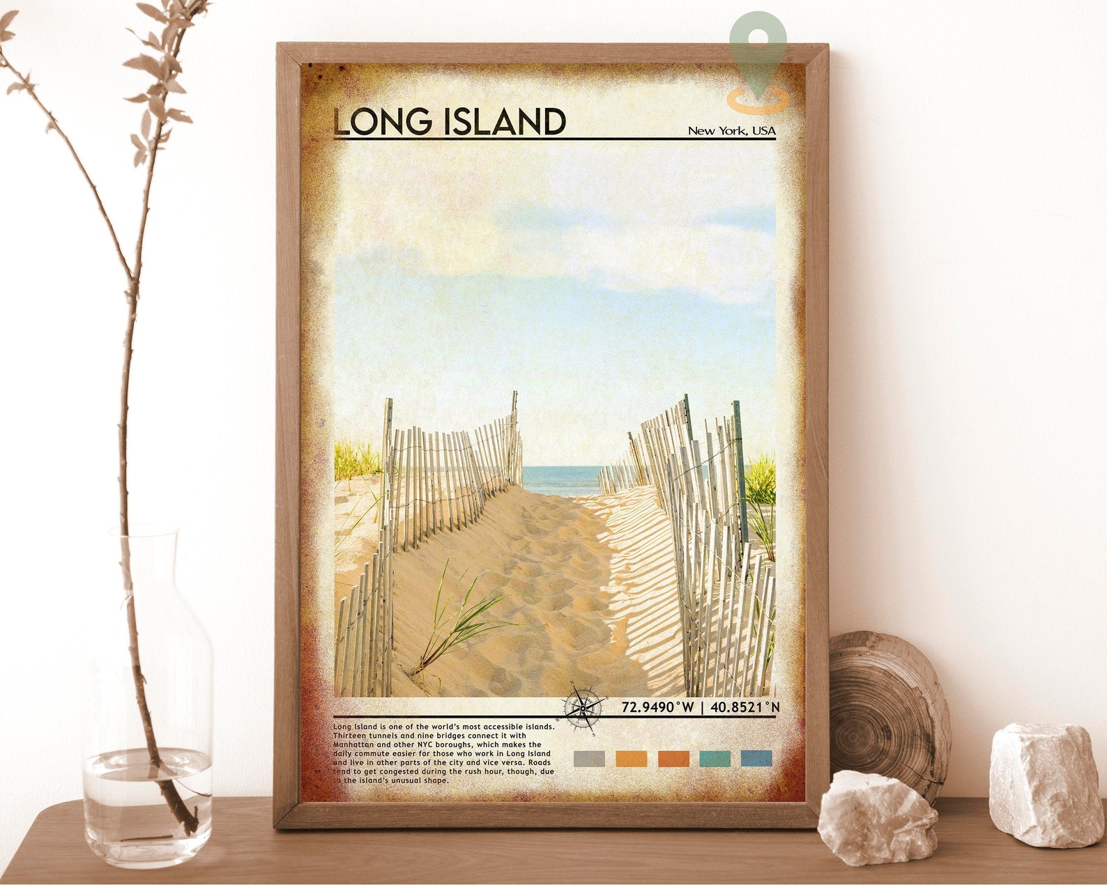 Long Island Print Vintage Poster Print Long Island Wall Art Etsy
