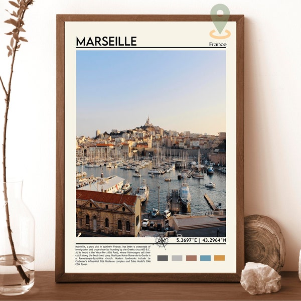 Marseille Print, Marseille Poster, Marseille Wall Art, Marseille Travel, Marseille art print, Marseille city artwork, Marseille France Print