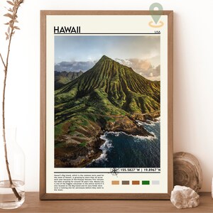 Impresión de Hawái, póster vintage, arte mural de Hawái, póster de Hawái, fotografía de Hawái, impresión de póster de Hawái, decoración de pared de Hawái, descarga digital