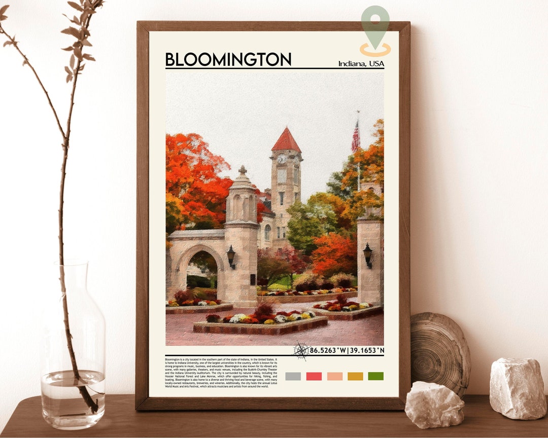 Bloomington Print, Bloomington Poster, Bloomington Wall Art, Bloomington Travel, Bloomington Art