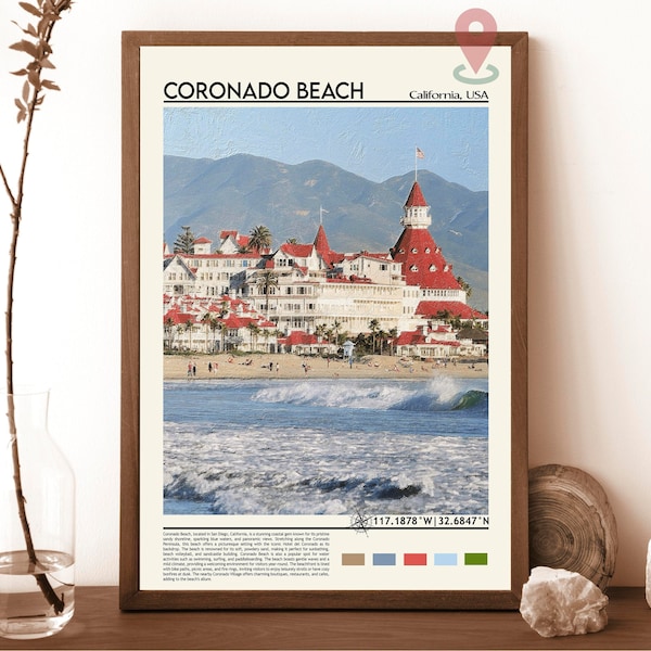 Coronado Beach Print, Coronado Beach Poster, Coronado Beach Wall Art, Coronado Beach Travel, Coronado Beach art print, Coronado Beach