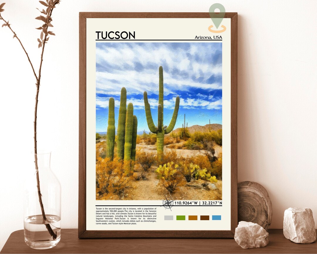 Tucson Print Tucson Poster Tucson Wall Art Tucson Travel Etsy