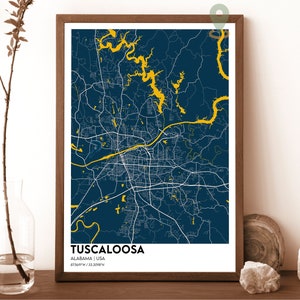 Tuscaloosa Karte, Tuscaloosa Karte Druck, Tuscaloosa personalisierte Karte, Tuscaloosa Wandkunst, Tuscaloosa Reiseplakat, Tuscaloosa Alabama Plakat