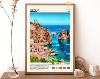 Sicily Print, Vintage poster, Sicily  Wall Art, Sicily digital Poster, Sicily Photo, Sicily Poster Print, Sicily poster, Italy art print