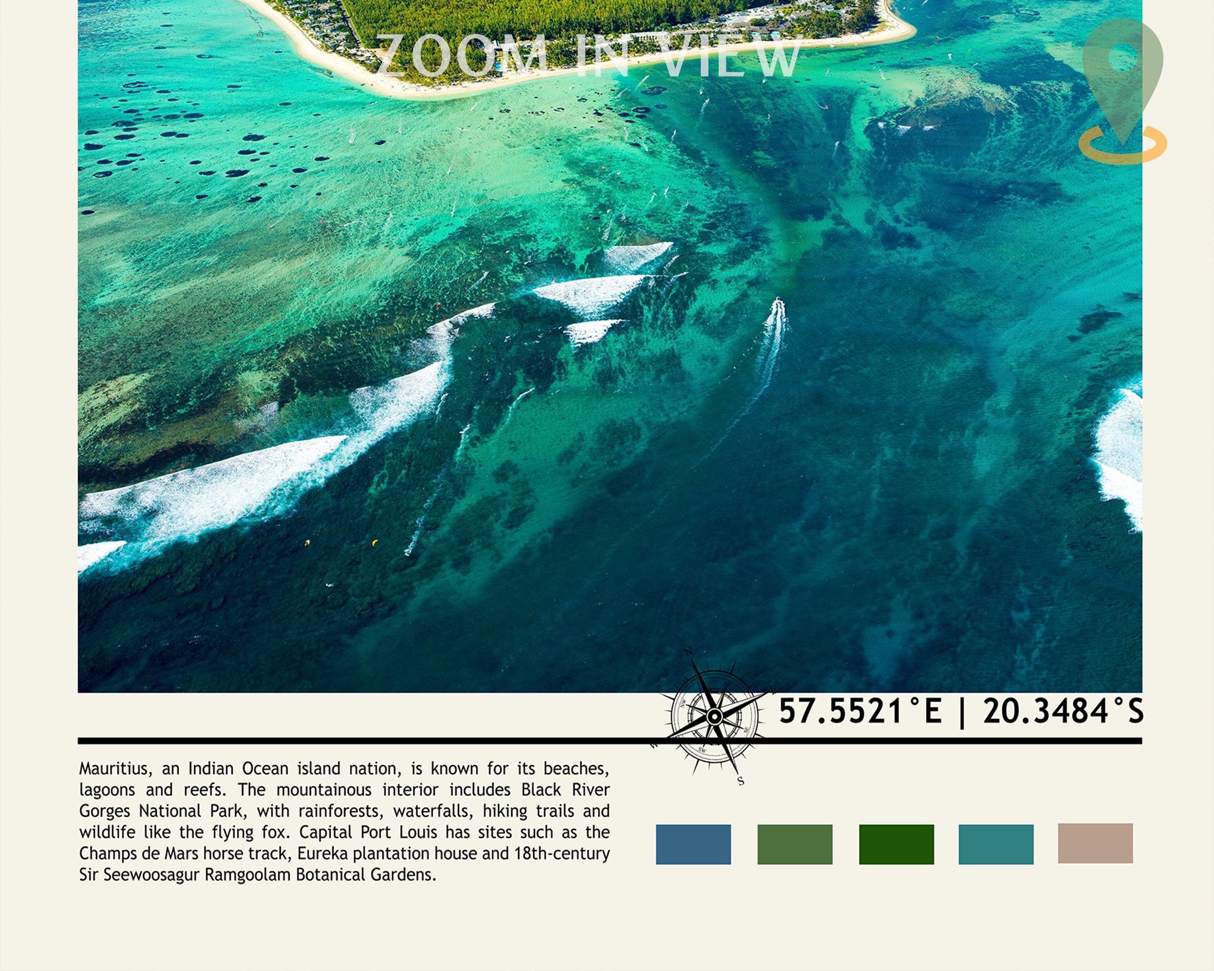 Mauritius Print Mauritius Art Mauritius Poster Mauritius Etsy