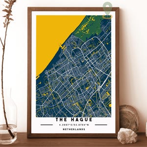Mapa de Haia, impressão do mapa de Haia, mapa personalizado de Haia, arte de parede de Haia, cidade de Haia pôster de Haia, Haia Holanda