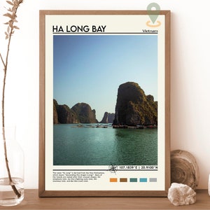Ha Long Bay Druck | Vintage Plakat| Ha Long Bay Wandkunst | Ha Long Bay Poster | Ha Long Bay Foto | Ha Long Bay Poster Druck | Vietnam Poster |
