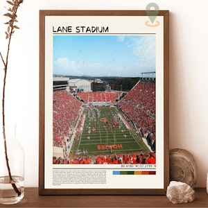 Póster de los Virginia Tech Hokies, impresión del estadio Lane, arte mural del estadio Lane, póster del estadio Lane, foto del estadio Lane, impresión del póster del estadio Lane