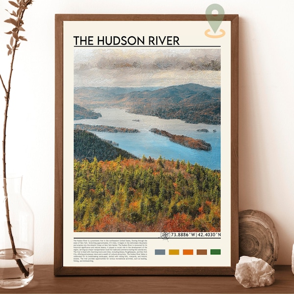 Hudson River Print, Hudson River Poster, Hudson River Wall Art, Hudson River Travel print, Hudson River art print, Hudson River artwork