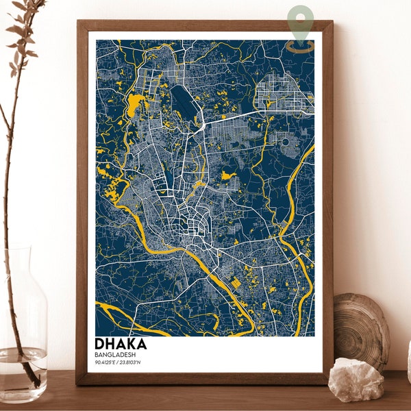 Dhaka Map , Dhaka Map Print, Dhaka Personalized Map, Dhaka Wall Art, Dhaka Travel Poster, Dhaka poster, Bangladesh poster, Dhaka city print