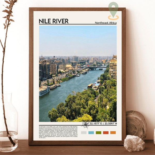 Nile River Print, Nile River Art, Nile River Poster, Nile River Photo, Nile River Poster Print, Nile River painting, Cairo Travel poster