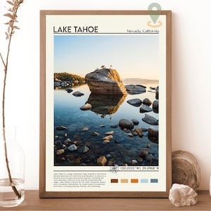 Lake Tahoe Druck, Lake Tahoe Kunst, Lake Tahoe Plakat, Lake Tahoe Foto, Lake Tahoe Plakat Druck, Lake Tahoe Malerei, Nevada Reiseplakat