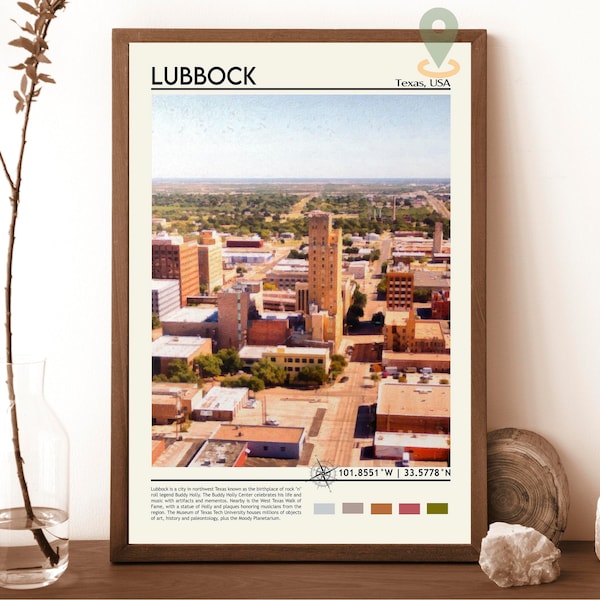 Lubbock Print, Lubbock Art, Lubbock Photo, Lubbock Poster Print, Lubbock painting, Texas poster, Lubbock artwork, Lubbock Gift, Lubbock city