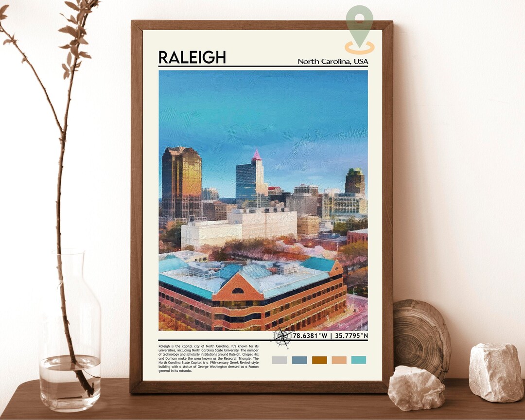 Raleigh Print, Raleigh Poster, Raleigh Wall Art, Raleigh Travel