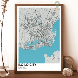 Mapa da cidade de Iloilo, impressão do mapa da cidade de Iloilo, mapa personalizado da cidade de Iloilo, arte da parede da cidade de Iloilo, pôster do mapa da cidade de Iloilo, cidade de Iloilo Filipinas