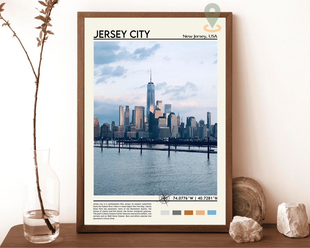 Jersey City Print, Jersey City Poster, Jersey City Wall Art, Jersey