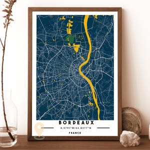 Bordeaux Karte, Bordeaux Karte Druck, Bordeaux Wandkunst, Bordeaux Reise Poster, Bordeaux Plakat, Bordeaux Foto, Bordeaux Stadt, Bordeaux Frankreich