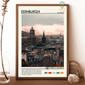 Impression d'Édimbourg, affiche d'Édimbourg, art mural d'Édimbourg, voyage à Édimbourg, impression d'art d'Édimbourg, oeuvre d'art d'Édimbourg, impression d'Édimbourg en Écosse