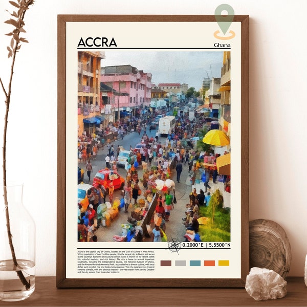 Accra Print, Accra Poster, Accra Wall Art, Accra Travel, Accra art print, Accra artwork, Accra Photo, Accra Ghana Print, Accra Skyline