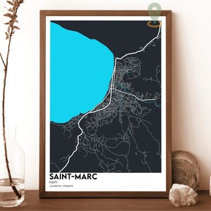 Saint-Marc Karte, Saint-Marc Karte Druck, Saint-Marc personalisierte Karte, Saint-Marc Wandkunst, Saint-Marc Reiseplakat, Saint-Marc Haiti-Plakat