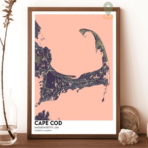 Cape Cod Karte, Cape Cod Karte Druck, Cape Cod personalisierte Karte, Cape Cod Wandkunst, Cape Cod Reiseplakat, Cape Cod Massachusetts Plakat