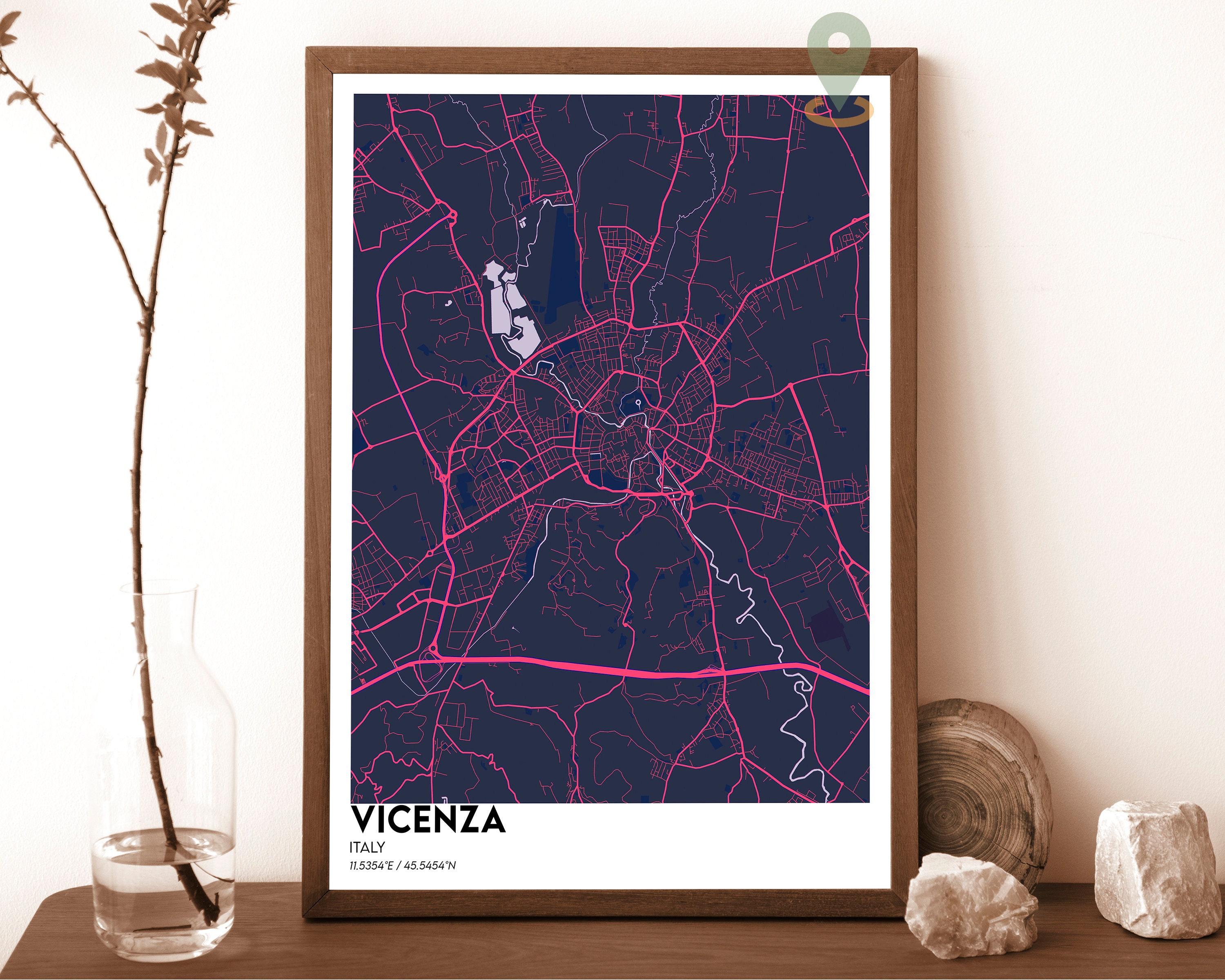 Vicenza map - Etsy 日本