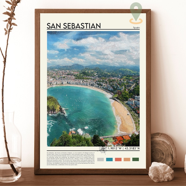 San Sebastián Print, Vintage poster, San Sebastián  Wall Art, San Sebastián digital Poster, San Sebastián Photo, San Sebastián Poster Print,