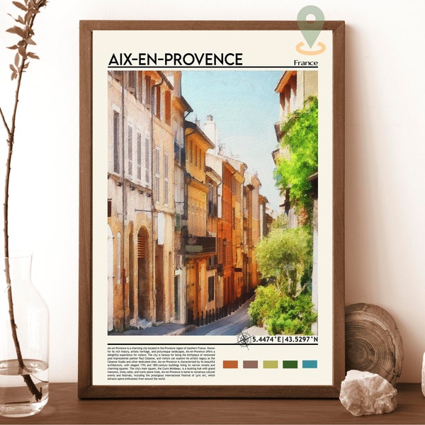 Aix-en-Provence Print, Aix-en-Provence Poster, Aix-en-Provence Wall Art, Aix-en-Provence Travel, Aix-en-Provence art print, France poster