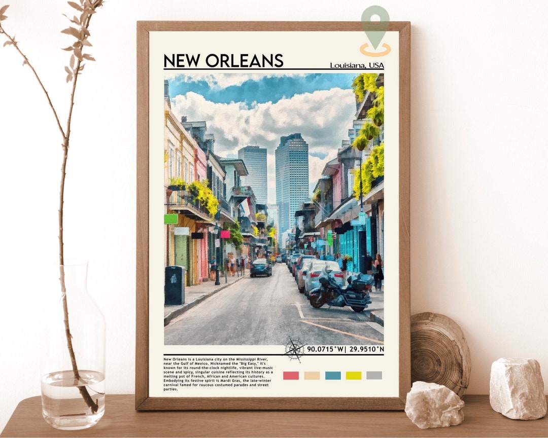 New Orleans Print, Vintage Poster, New Orleans Art, New Orleans Poster ...