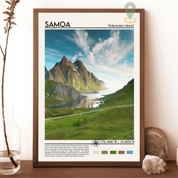 Samoa Print, Samoa Art, Samoa Poster, Samoa Photo, Samoa Poster Print, Samoa painting, Samoa Travel poster, Samoa Wall Art, Samoa Landscape