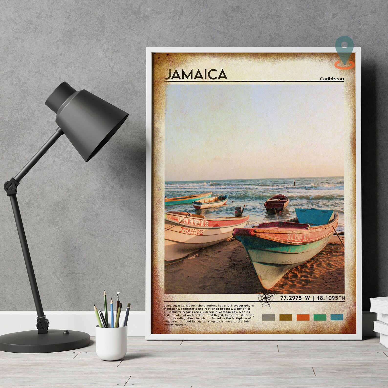 Jamaica Travel Poster Jamaica Print Jamaica Wall Art Etsy