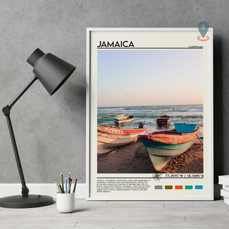 Jamaica Travel Poster Jamaica Print Jamaica Wall Art Etsy