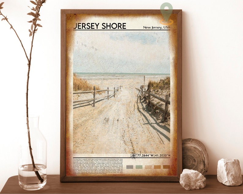 Jersey Shore Print, Jersey Shore Poster, Jersey Shore Wall Art, Jersey Shore Travel, Jersey Shore art print, Jersey Shore artwork, Florida image 2