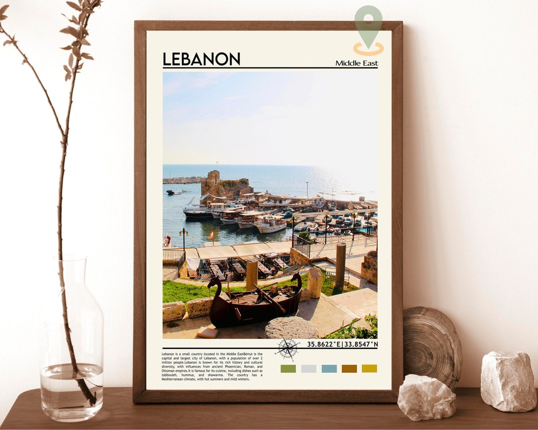 Lebanon Print, Vintage Poster, Lebanon Wall Art, Lebanon Poster