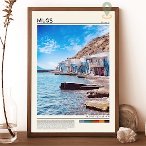 Milos Karte, Milos Karte Drucken, Milos Wandkunst, Milos Reiseplakat, Milos Plakat, Milos Foto, Milos Stadtplan, Milos Griechenland Plakat
