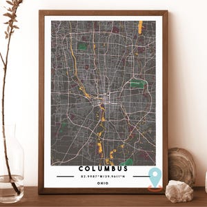 Columbus Map, Columbus Map Print, Columbus Wall Art, Columbus Travel Poster, Columbus poster, Columbus city map, Columbus Ohio
