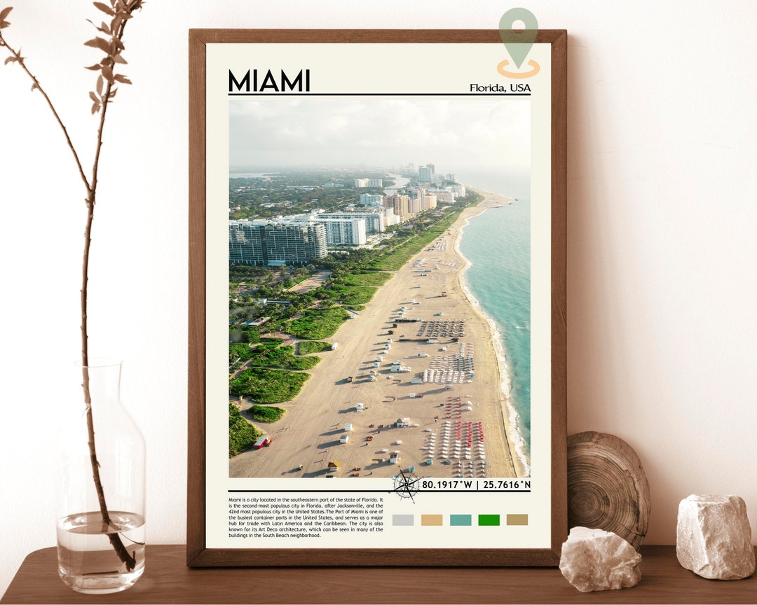 Miami Print, Miami Poster, Miami Wall Art, Miami Travel, Miami Art