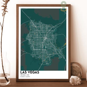 Carte de Las Vegas, impression de carte de Las Vegas, art mural Las Vegas, affiche de voyage de Las Vegas, affiche de Las Vegas, photo de Las Vegas, affiche de Las Vegas Nevada