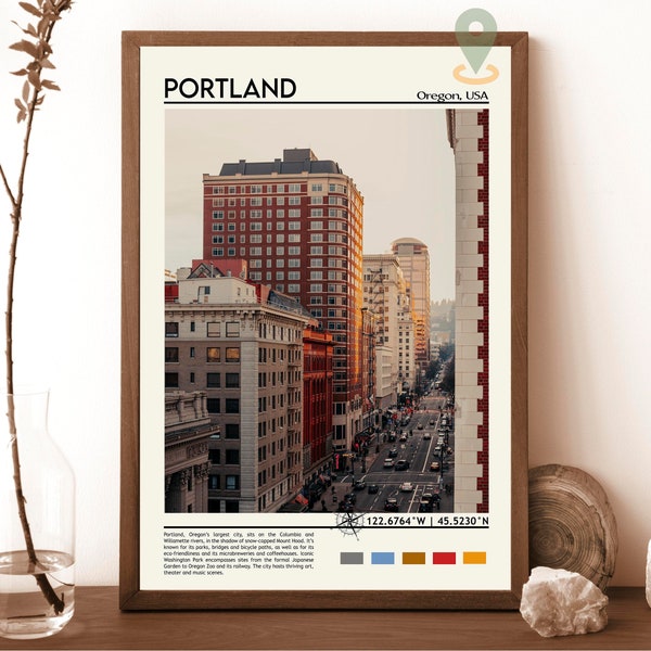 Portland Print, Portland Art, Portland Poster, Portland Photo, Portland Poster Print, Portland painting, Oregon Travel poster, Portland W