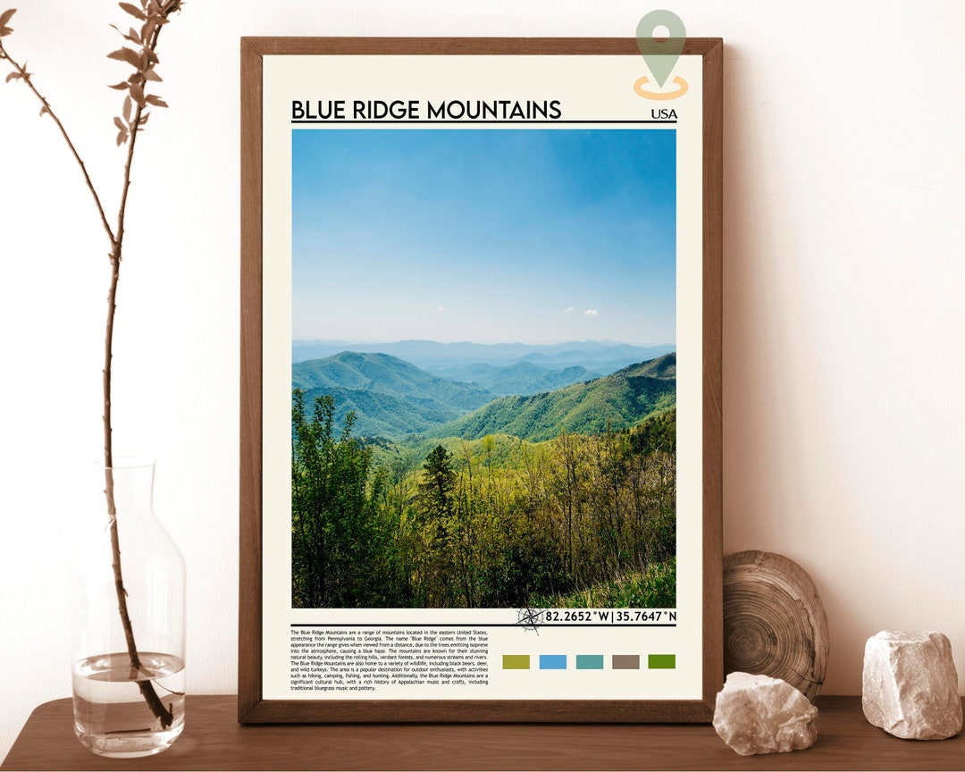 Blue Ridge Mountains Print, Blue Ridge Parkway Print, Blue Ridge