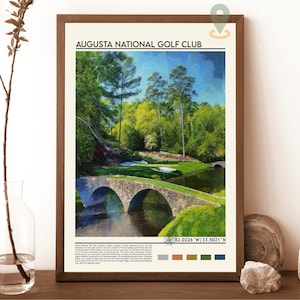 Impressão de golfe nacional de Augusta, pôster de golfe nacional de Augusta, arte de parede de golfe nacional de Augusta, viagem de golfe nacional de Augusta, pôster da Geórgia