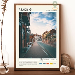 Lesen Druck, Lesen Kunst, Lesen Poster, Lesen Foto, Lesen Poster Druck, Lesen Malerei, Großbritannien Plakat, Lesen Kunstwerk